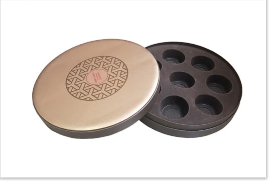 Round Imitation-leather Cardboard Chocolate Box