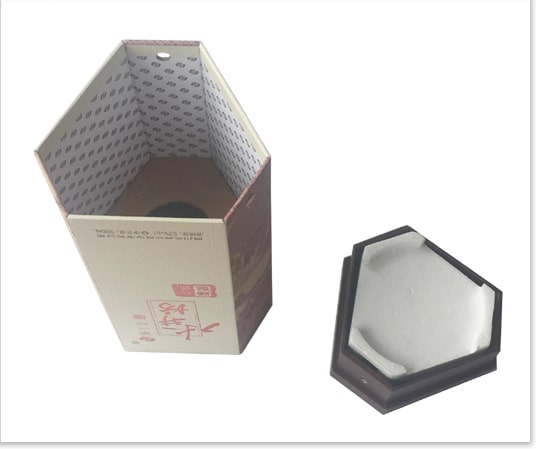 Cardboard hexagon shaped box 